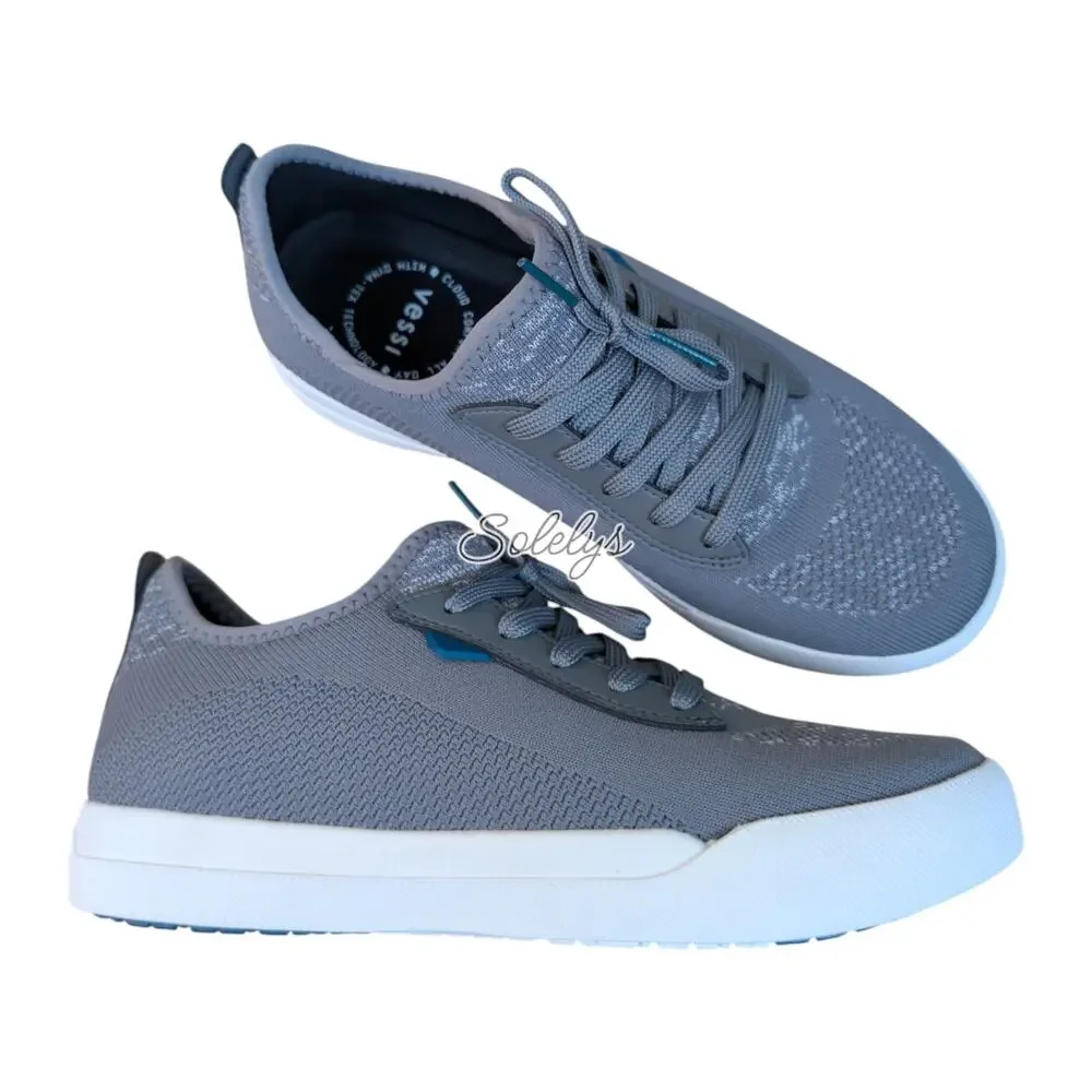 Vessi Weekend Classic Women 8 Concrete Grey White Waterproof Walking Travel Shoe